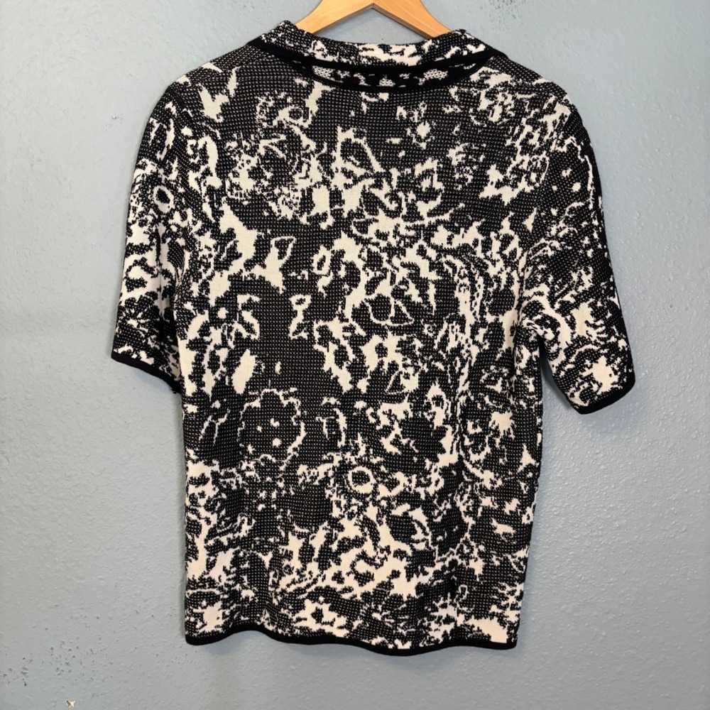 Desigual Women's Bandana Fluid Short Sleeve Abstract Print White Black Medium - Picture 7 of 10